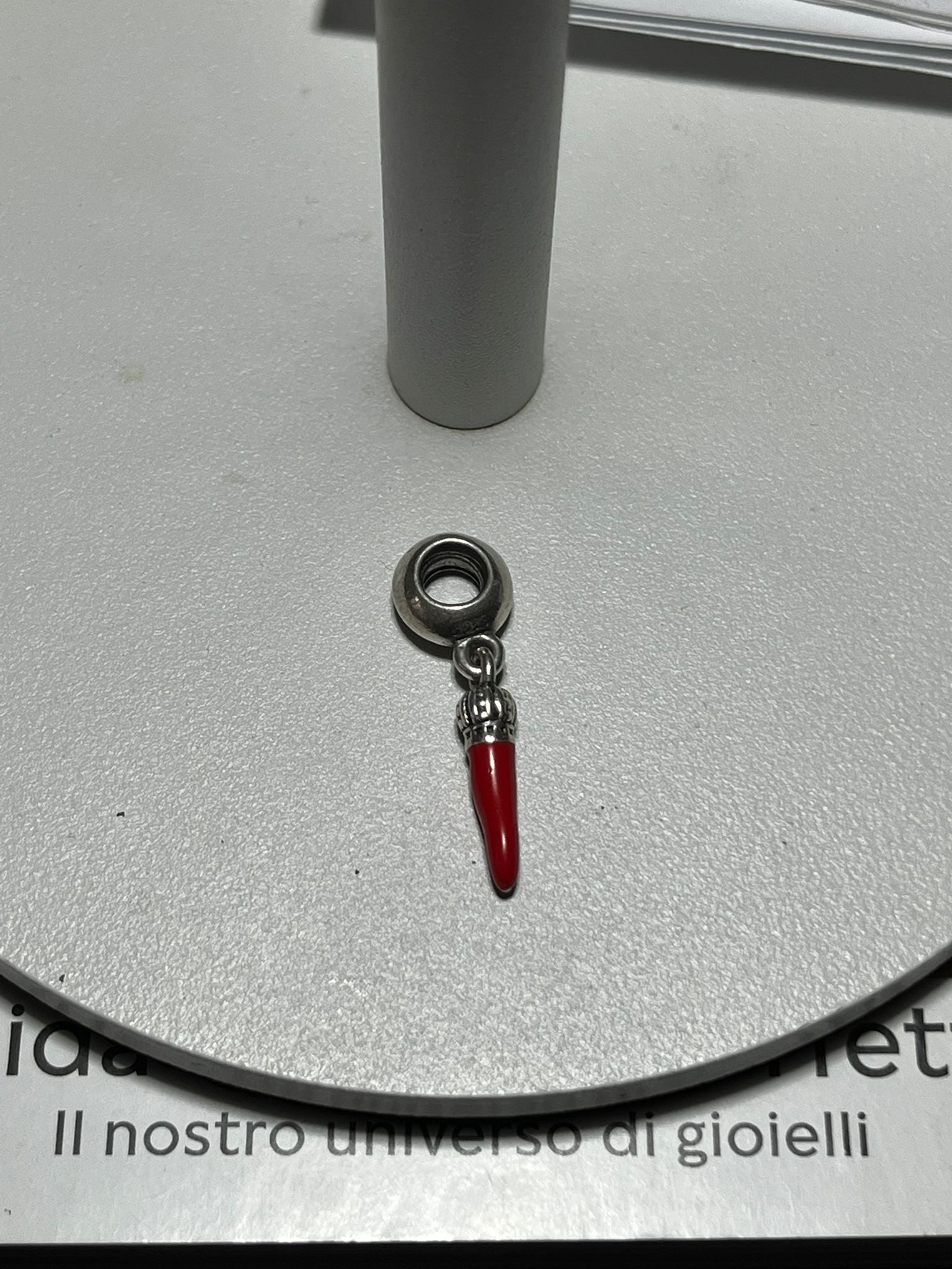 Charm Pendente Cornino Portafortuna in Argento