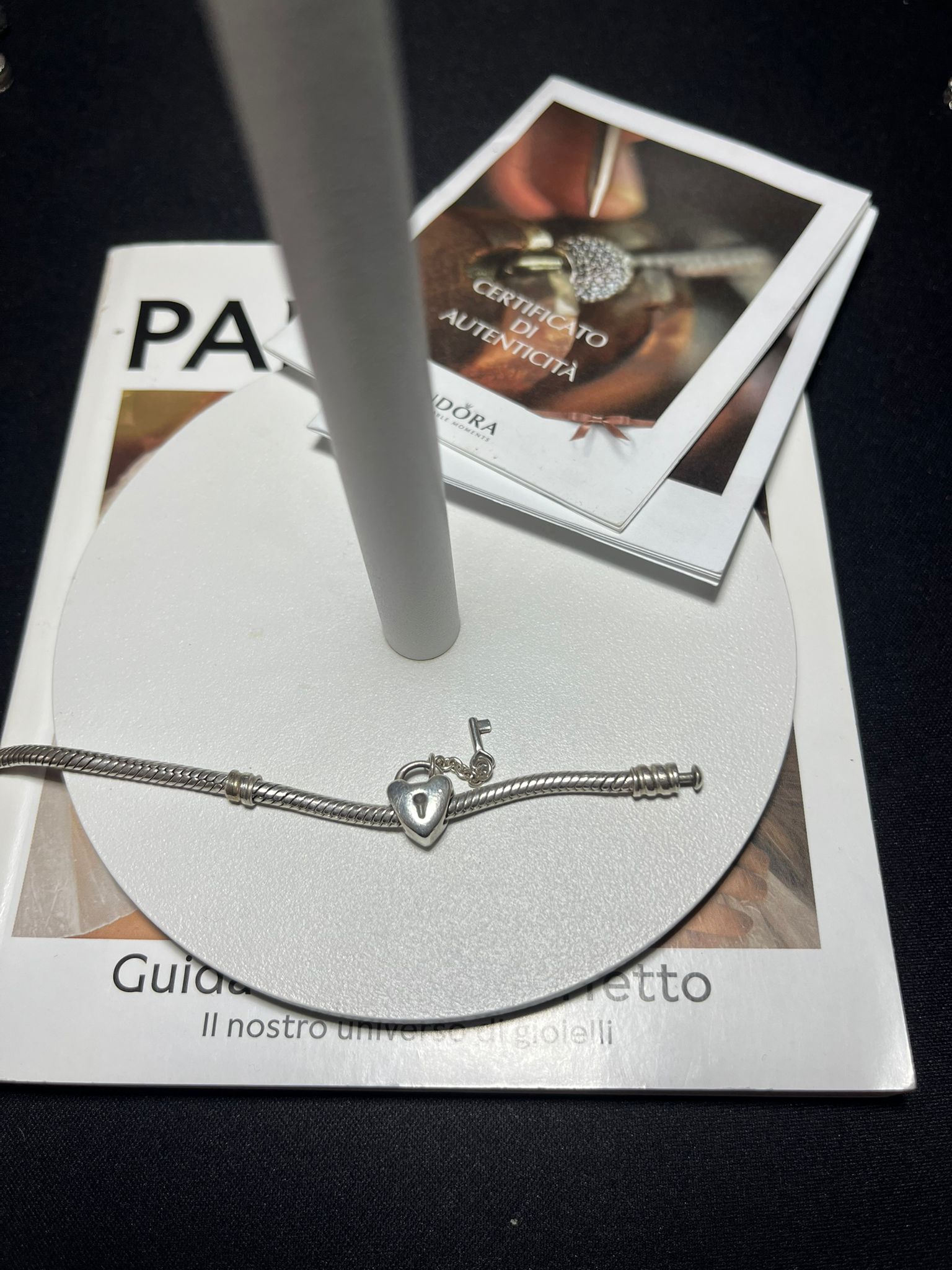 Charm Lucchetto Cuore con Chiave in Argento