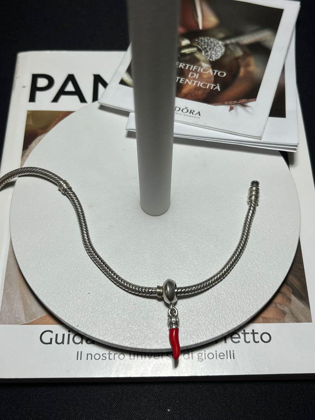 Charm Pendente Cornino Portafortuna in Argento