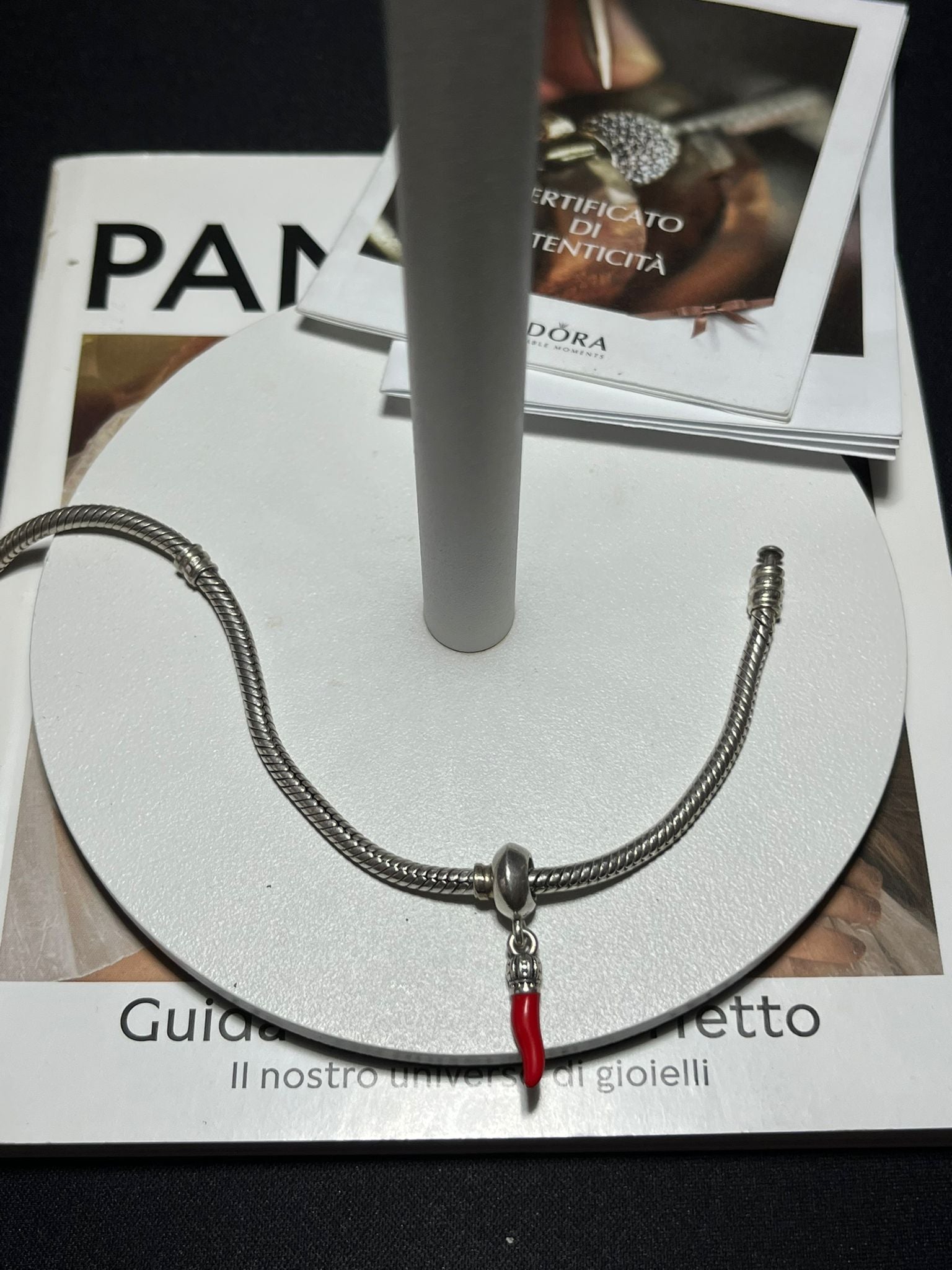 Charm Pendente Cornino Portafortuna in Argento
