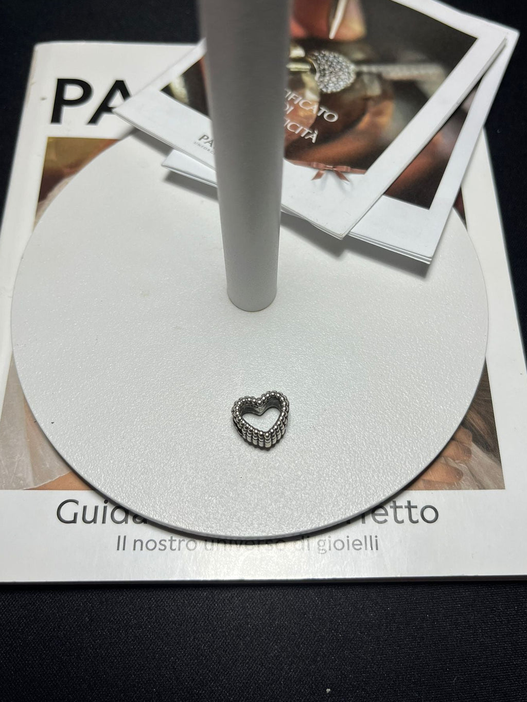 Charm Cuore Aperto con Perline in Argento