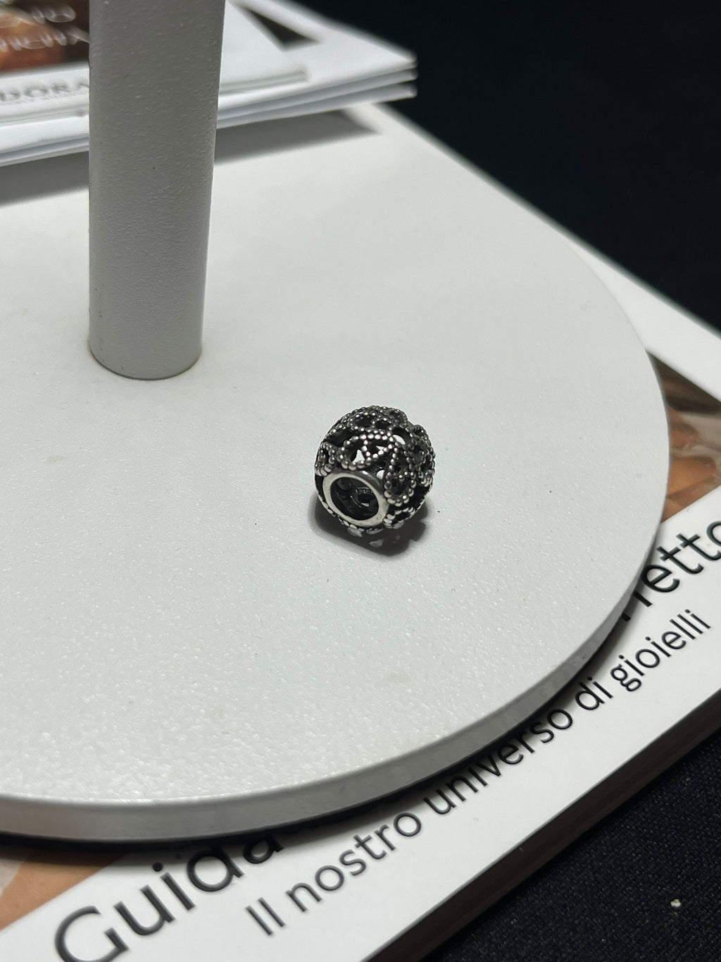 Charm Openwork Fiore in Argento