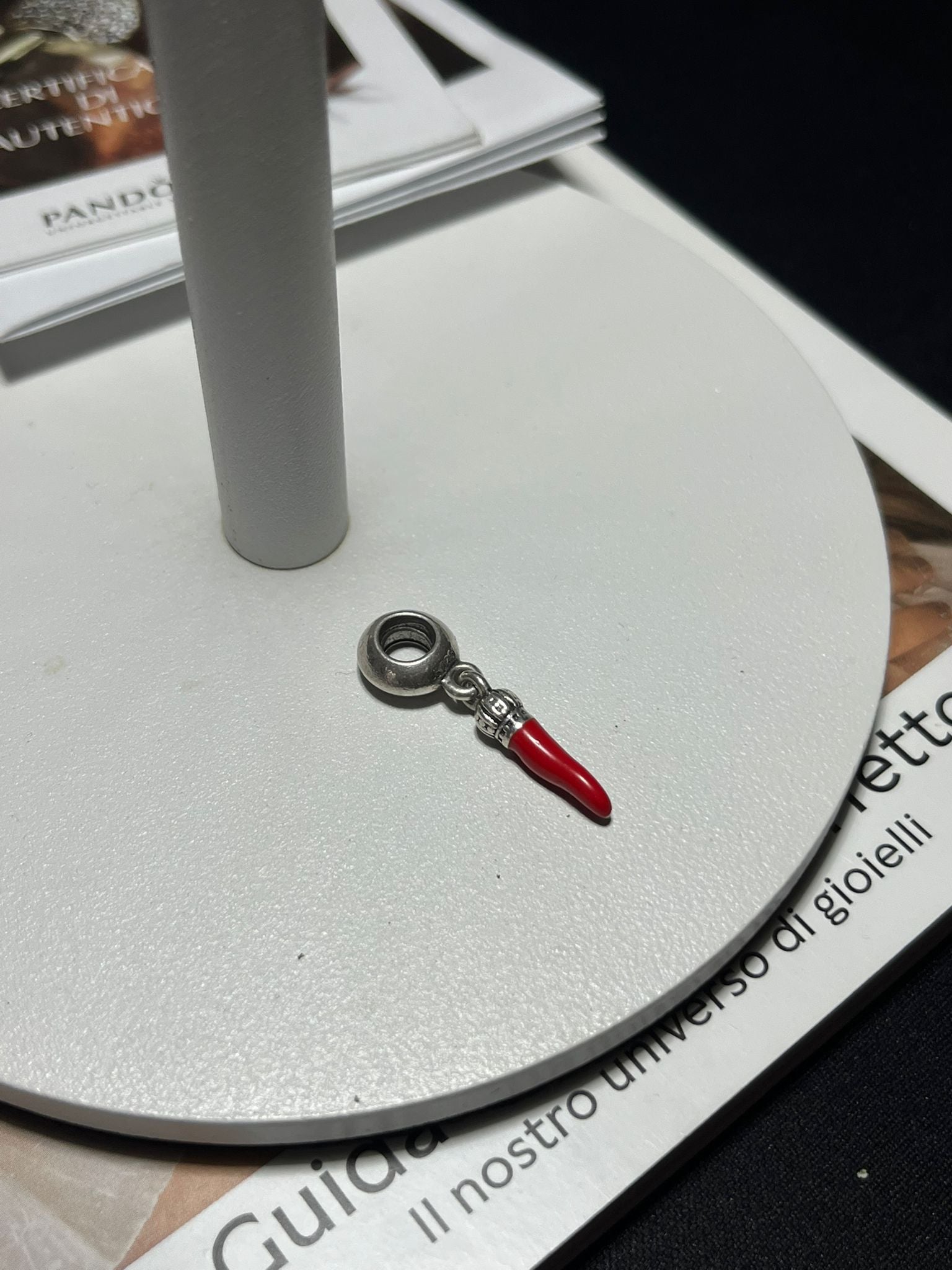 Charm Pendente Cornino Portafortuna in Argento