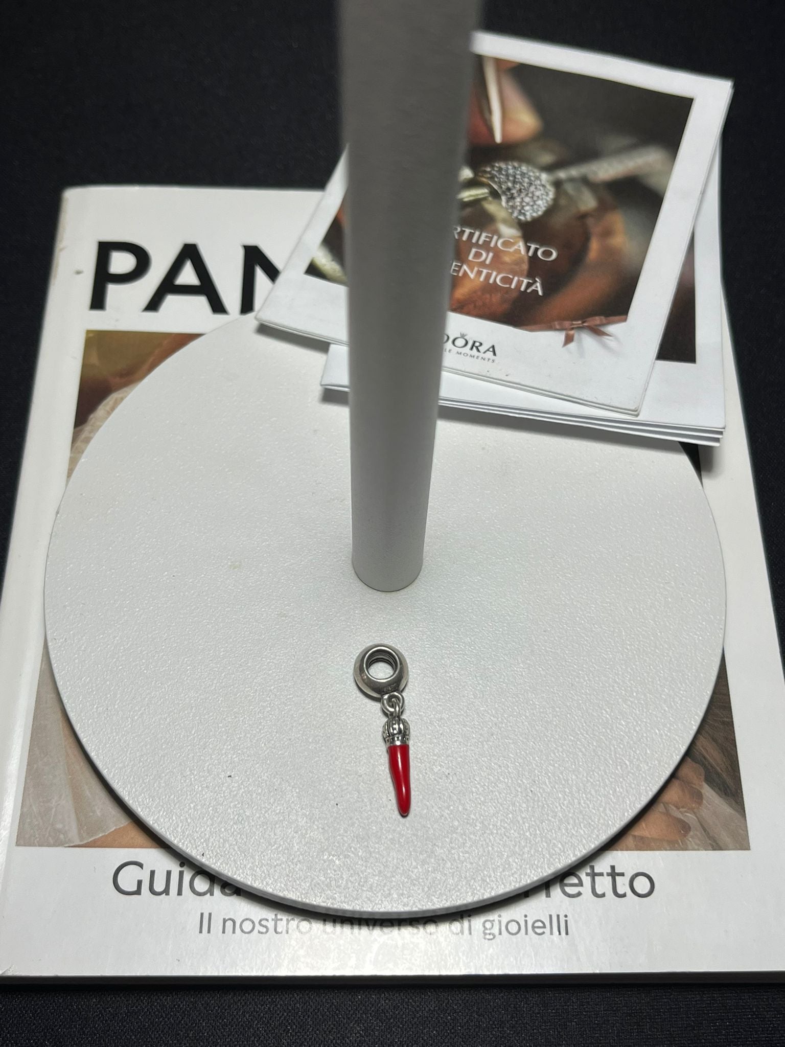 Charm Pendente Cornino Portafortuna in Argento