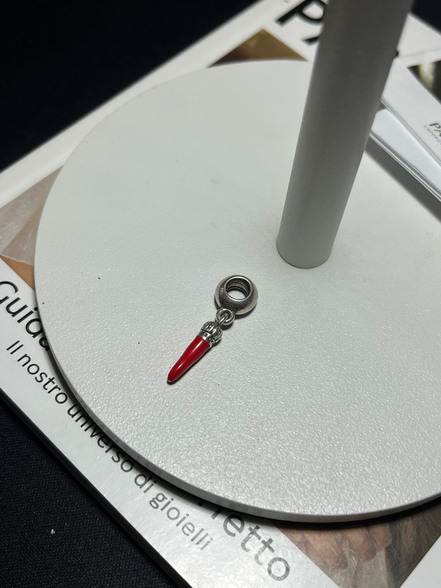 Charm Pendente Cornino Portafortuna in Argento